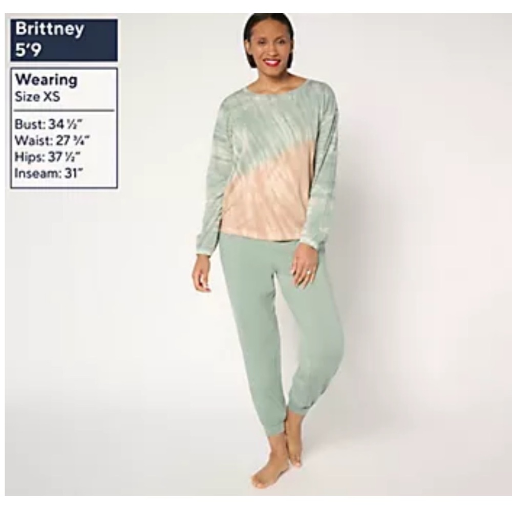 AnyBody Cozy‎ Knit Tie-Dye Top and Jogger Set